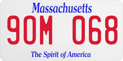 MA license plate 9OM068
