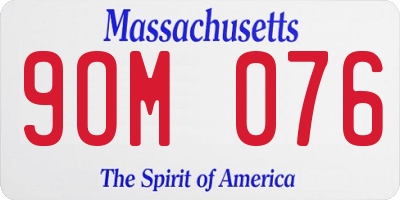 MA license plate 9OM076