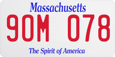 MA license plate 9OM078