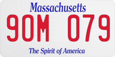 MA license plate 9OM079