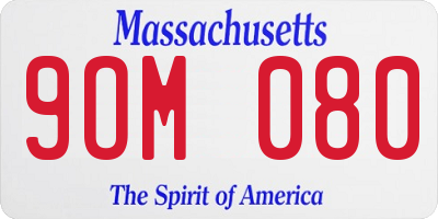 MA license plate 9OM080