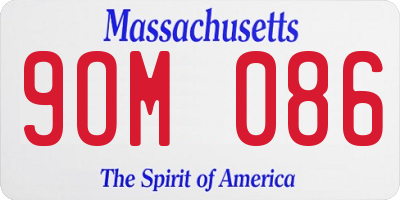 MA license plate 9OM086