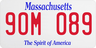 MA license plate 9OM089