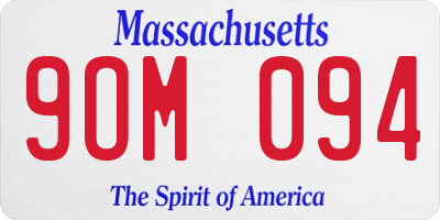MA license plate 9OM094