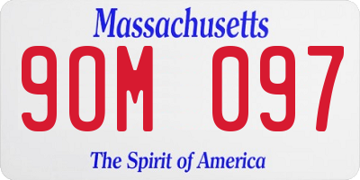 MA license plate 9OM097