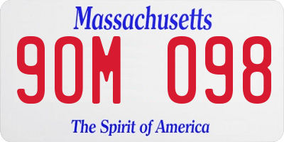 MA license plate 9OM098