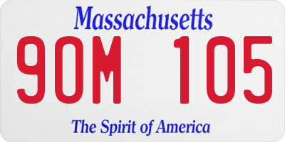 MA license plate 9OM105