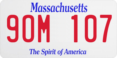 MA license plate 9OM107