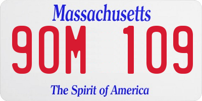 MA license plate 9OM109