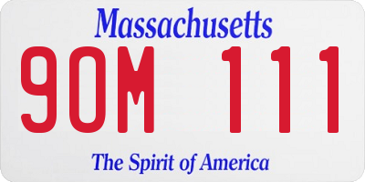 MA license plate 9OM111