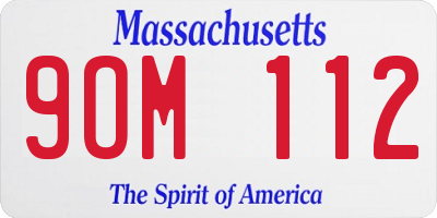 MA license plate 9OM112