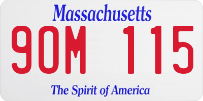 MA license plate 9OM115
