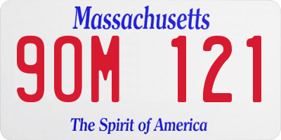 MA license plate 9OM121