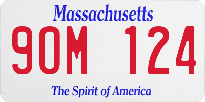 MA license plate 9OM124