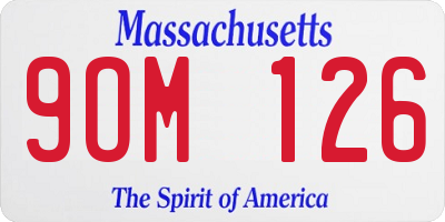 MA license plate 9OM126