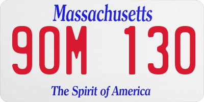 MA license plate 9OM130