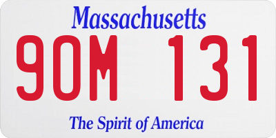 MA license plate 9OM131