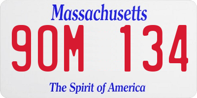 MA license plate 9OM134