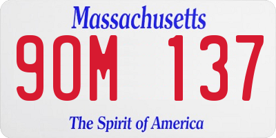 MA license plate 9OM137