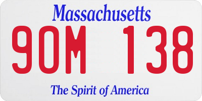 MA license plate 9OM138