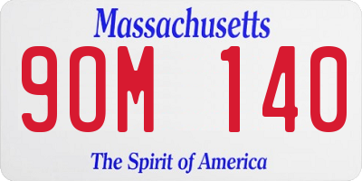 MA license plate 9OM140