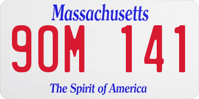 MA license plate 9OM141