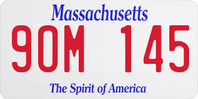 MA license plate 9OM145