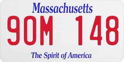 MA license plate 9OM148