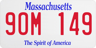 MA license plate 9OM149