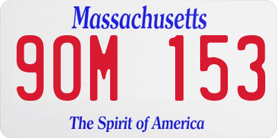 MA license plate 9OM153