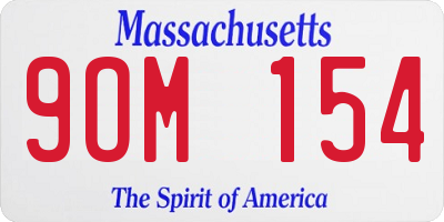 MA license plate 9OM154