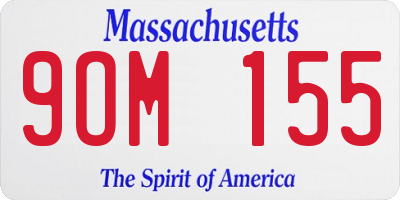 MA license plate 9OM155