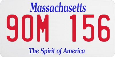 MA license plate 9OM156