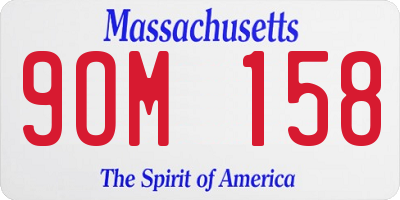 MA license plate 9OM158