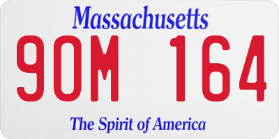 MA license plate 9OM164