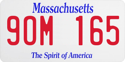 MA license plate 9OM165