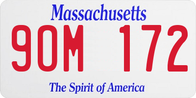 MA license plate 9OM172