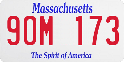 MA license plate 9OM173