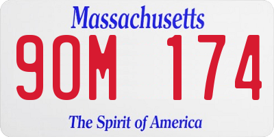 MA license plate 9OM174