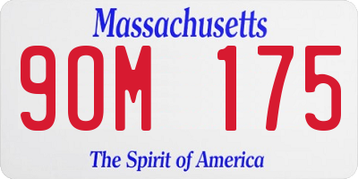 MA license plate 9OM175