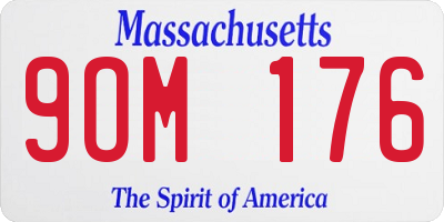 MA license plate 9OM176
