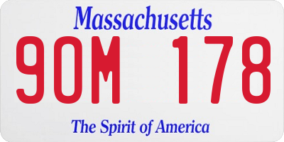 MA license plate 9OM178