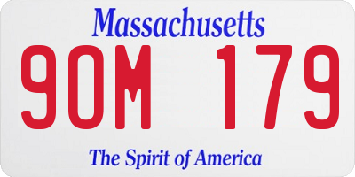 MA license plate 9OM179