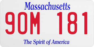 MA license plate 9OM181