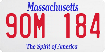 MA license plate 9OM184