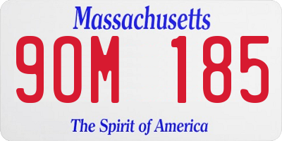 MA license plate 9OM185
