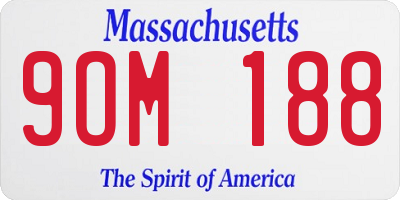 MA license plate 9OM188