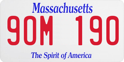 MA license plate 9OM190