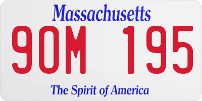 MA license plate 9OM195