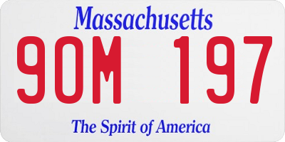 MA license plate 9OM197